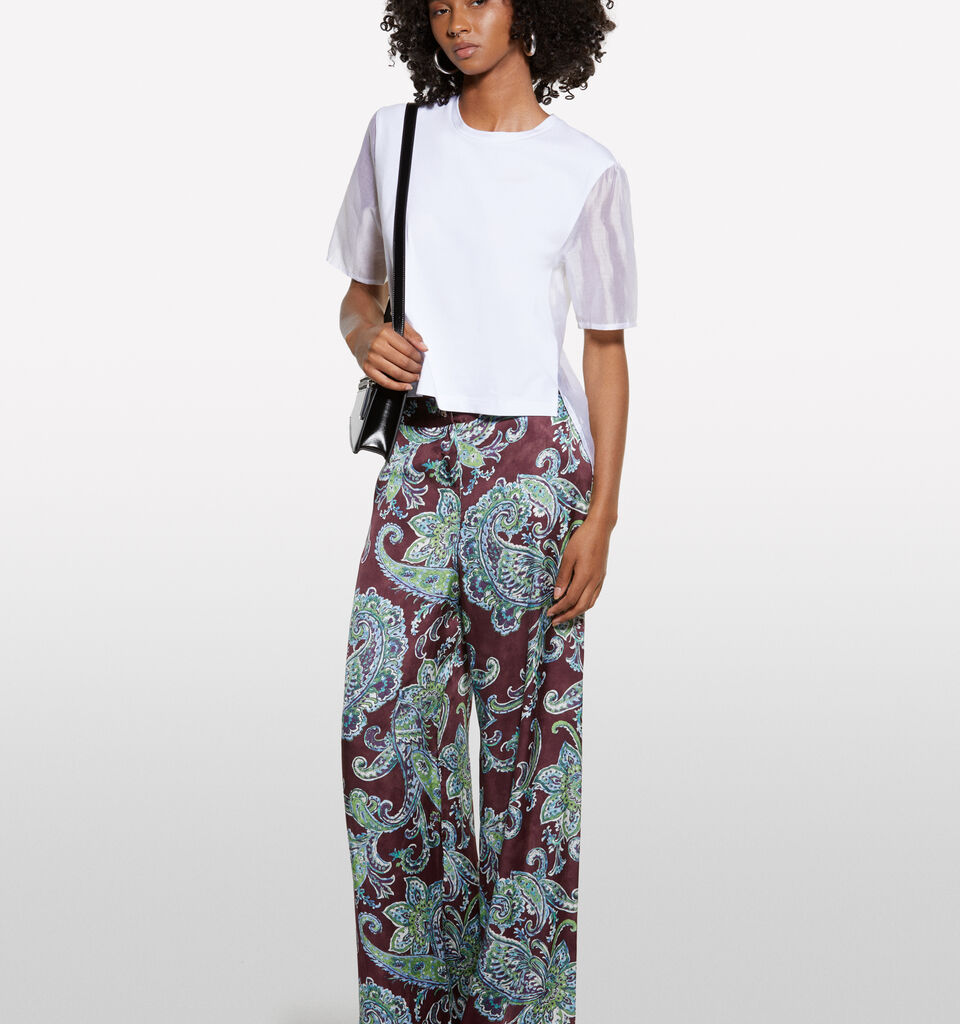 T-shirt blanc avec transparence - t-shirts à manches courtes pour femme - Blanc | Sisley image number 1